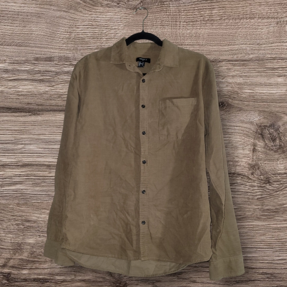 Forever 21 Men's Corduroy Button-down Shirt Size Small